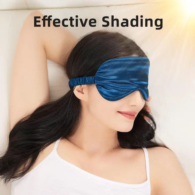 Alt view image 3 of 6 - Sleep Masks 4 Pack Silky Eye Cover Soft Satin Blindfold Elastic Strap Night Eye Shade for Women Men