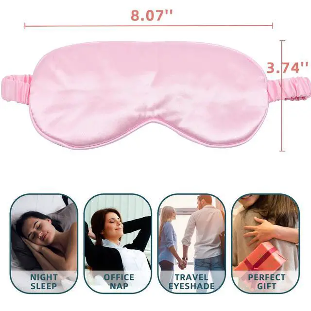 Alt view image 5 of 6 - Sleep Masks 4 Pack Silky Eye Cover Soft Satin Blindfold Elastic Strap Night Eye Shade for Women Men