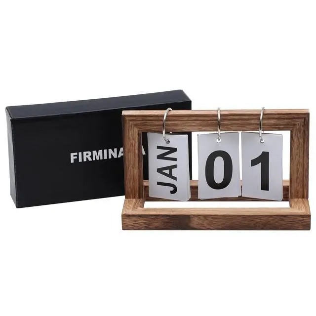 Alt view image 7 of 7 - Desk Flip Calendar, Perpetual Desktop Calendar, Cute Small Flip Calendar with Memorial Day Recorder, Carbonized Black
