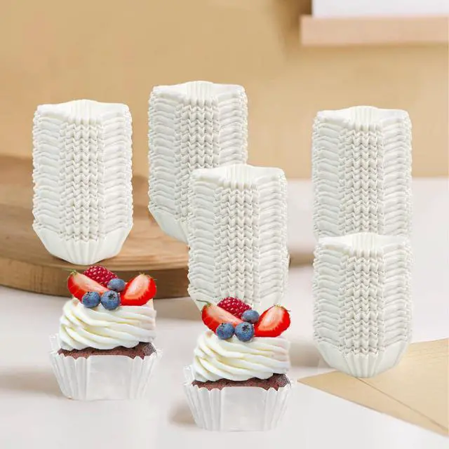 Alt view image 4 of 7 - 1000 Pcs Square Cupcake Liners Disposable Craft White Baking CupsSquare Baking Cups for BakingPan Liners Paper Baking Cup for Cupcakes and Cup Liners Party Supplies Decoration