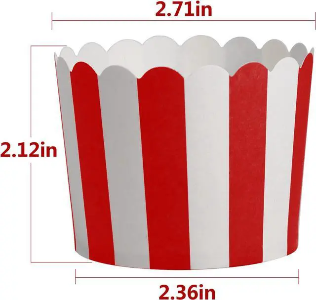 Alt view image 2 of 7 - 50 Pack Muffin Liners Baking Paper Cups Red and White