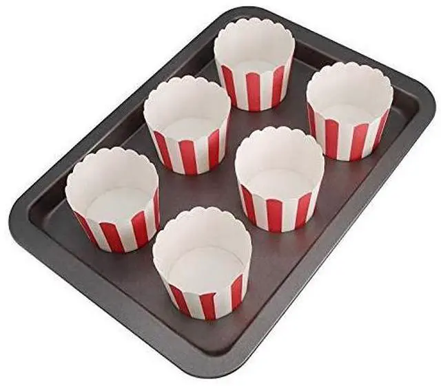 Alt view image 6 of 7 - 50 Pack Muffin Liners Baking Paper Cups Red and White