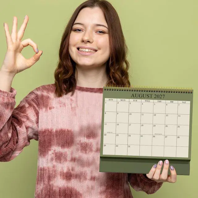 Alt view image 5 of 7 - Desk Calendar 2026-2027 - Runs August 2026 until December 2027 - Beautiful Small Flip Desktop Calendar for Easy Organizing, 6" x 8", Green