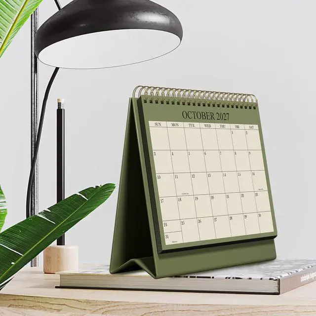 Alt view image 6 of 7 - Desk Calendar 2026-2027 - Runs August 2026 until December 2027 - Beautiful Small Flip Desktop Calendar for Easy Organizing, 6" x 8", Green