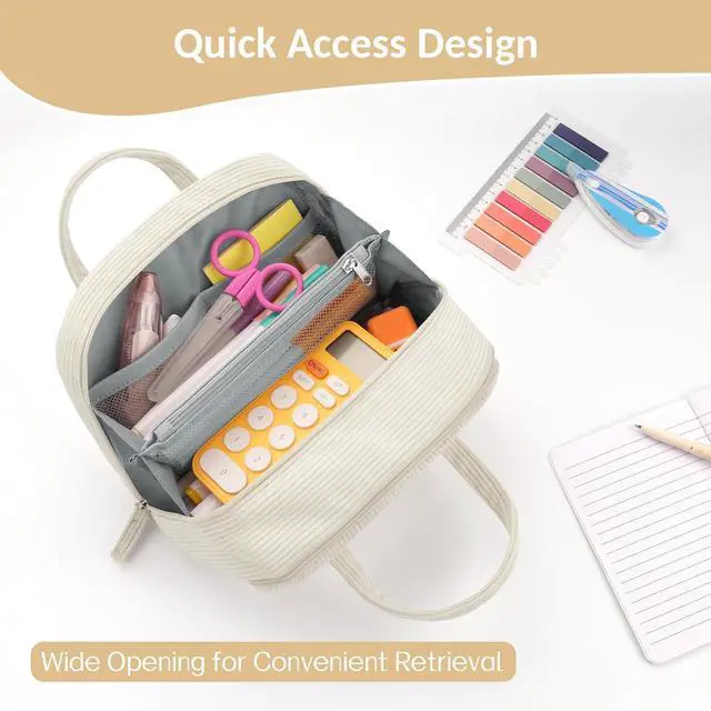 Alt view image 5 of 7 - Large Pencil Case Pouch, Extra Big Pencil Bag with 5 Compartments