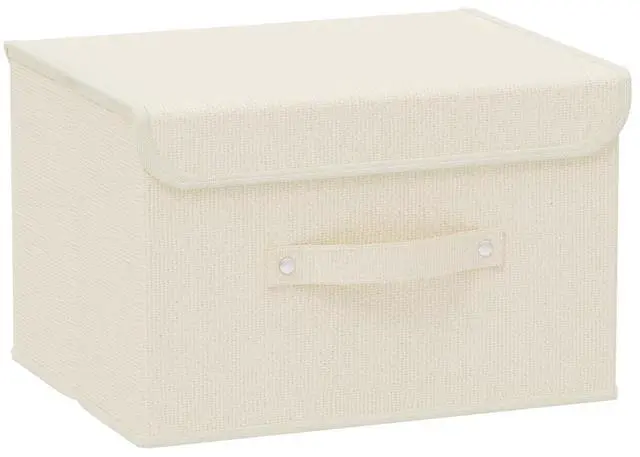 Main image of Cloth Storage Baskets with Handles,Beige 10.2x7.9x6.7in,1 Pack