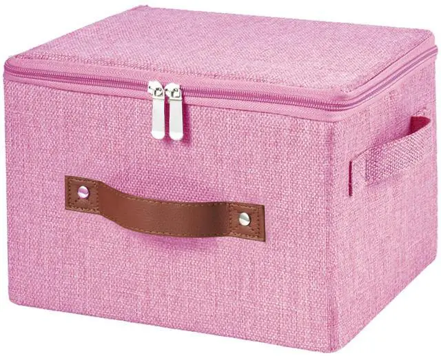 Main image of Storage Bins with Zipper Lid Decorative Lidded Storage Boxes