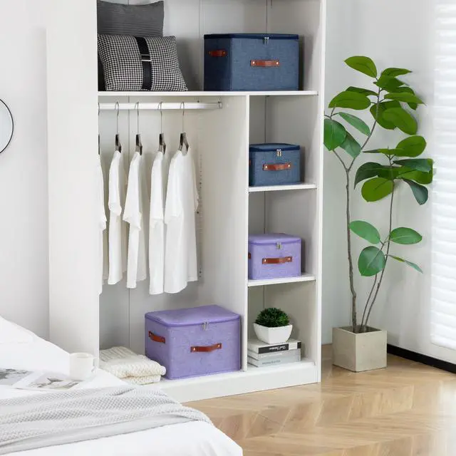 Alt view image 5 of 6 - Storage Bin Box with Zippered Lid Decorative Collapsible Basket