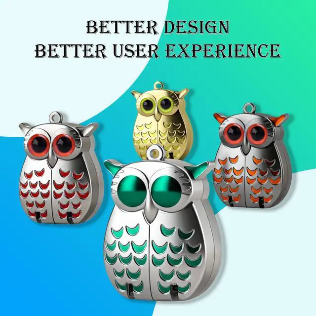 Alt view image 5 of 7 - Owl Keychain Nail Clipper,Foldable 2-in-1 Stainless Steel with File(Silver)