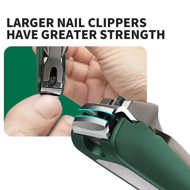 Alt view image 3 of 7 - Nail Clippers for Men with Catcher, 2-Pack Large & Small Anti-Splash Nail Clippers for Fingernails & Toenails, Sharp Stainless Steel Heavy-Duty Self-Collecting Nail Cutter for Men Women