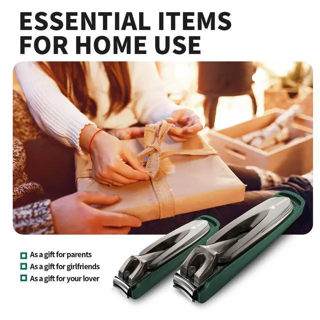 Alt view image 7 of 7 - Nail Clippers for Men with Catcher, 2-Pack Large & Small Anti-Splash Nail Clippers for Fingernails & Toenails, Sharp Stainless Steel Heavy-Duty Self-Collecting Nail Cutter for Men Women