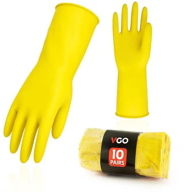 Main image of Latex Reusable Household Gloves,Cleaning Gloves,Long Cuff (HH4601,M)