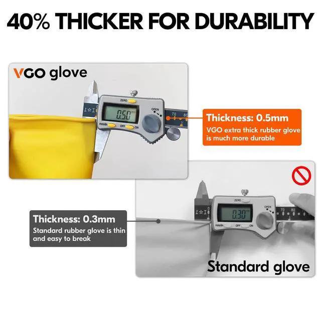 Alt view image 2 of 6 - Latex Reusable Household Gloves,Cleaning Gloves,Long Cuff (HH4601,M)