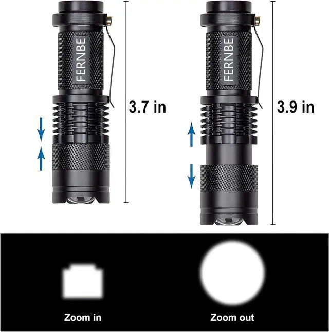 Alt view image 3 of 6 - 5 Pack SK-68 3 Modes Handheld Mini LED Flashlight Torch Lamp 7w 300lm Adjustable Focus Zoomable Waterproof Light, with Belt Clip Flashlight for Gift,Camping