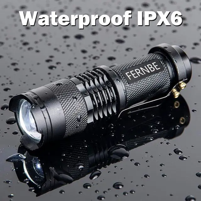 Alt view image 4 of 6 - 5 Pack SK-68 3 Modes Handheld Mini LED Flashlight Torch Lamp 7w 300lm Adjustable Focus Zoomable Waterproof Light, with Belt Clip Flashlight for Gift,Camping