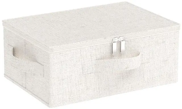 Main image of Underbed Storage Baskets with Lids,14.9x10.2x5.9in,Beige,1 Pack