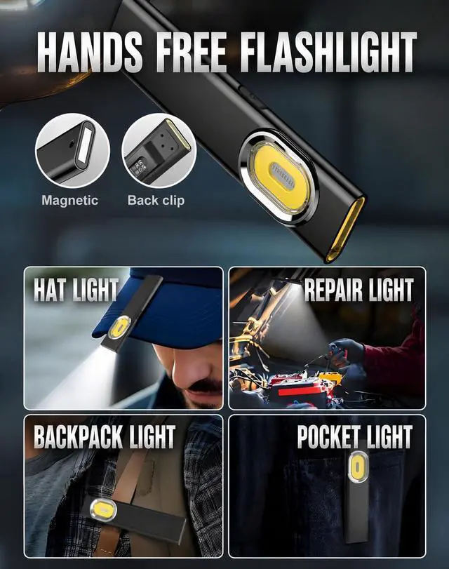 Alt view image 5 of 7 - Pocket EDC Flashlight, 600 Lumens Ultra-Slim 8mm LED Flashlight
