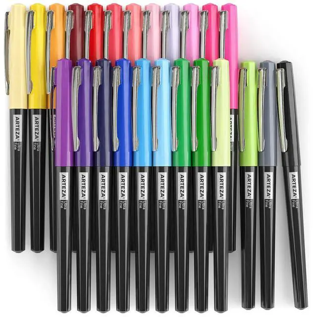 Alt view image 2 of 7 - Permanent Markers, Set of 24, Ultra-Fine Tip, Retro Pop Colors