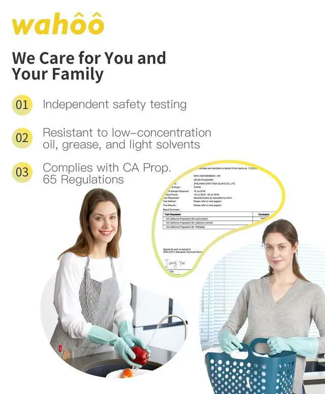 Alt view image 5 of 6 - Cleaning Gloves with Cotton Flocked Liner, Surf Spray, Medium