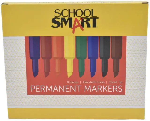 Main image of 1354254 Permanent Marker Set, Broad Chisel Tip, Assorted Colors (Pack of 8), 0.63 H x 5.25 L x 5 W