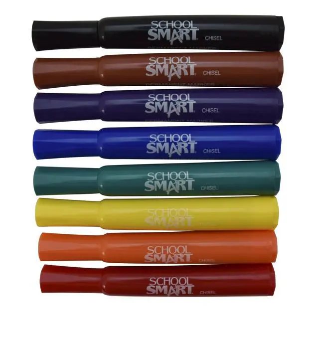 Alt view image 2 of 7 - 1354254 Permanent Marker Set, Broad Chisel Tip, Assorted Colors (Pack of 8), 0.63 H x 5.25 L x 5 W
