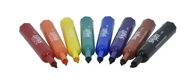 Alt view image 3 of 7 - 1354254 Permanent Marker Set, Broad Chisel Tip, Assorted Colors (Pack of 8), 0.63 H x 5.25 L x 5 W
