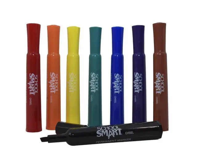 Alt view image 4 of 7 - 1354254 Permanent Marker Set, Broad Chisel Tip, Assorted Colors (Pack of 8), 0.63 H x 5.25 L x 5 W