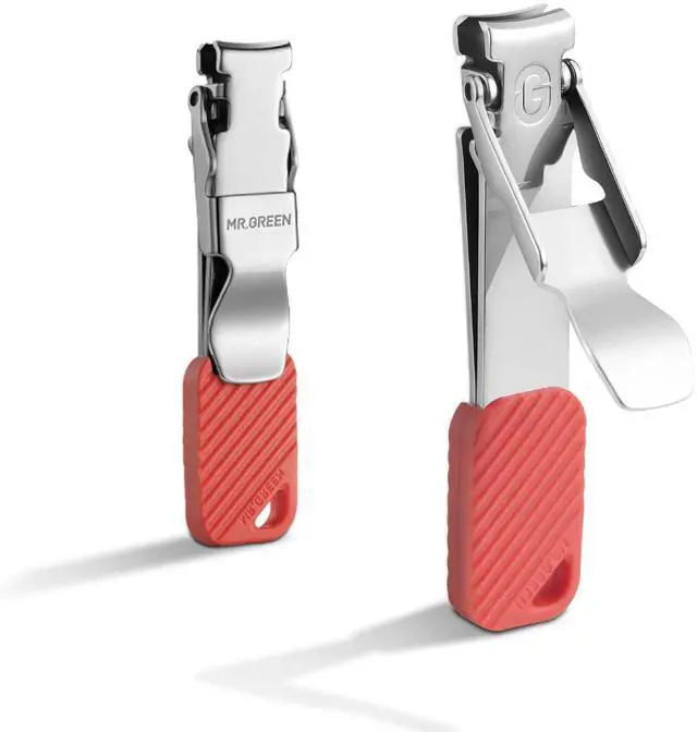 Main image of Compact Nail Clippers Foldable Nail Cutters Manicure Tools Portable Fingernail Clipper with Key Chain Nail Scissors (Red)