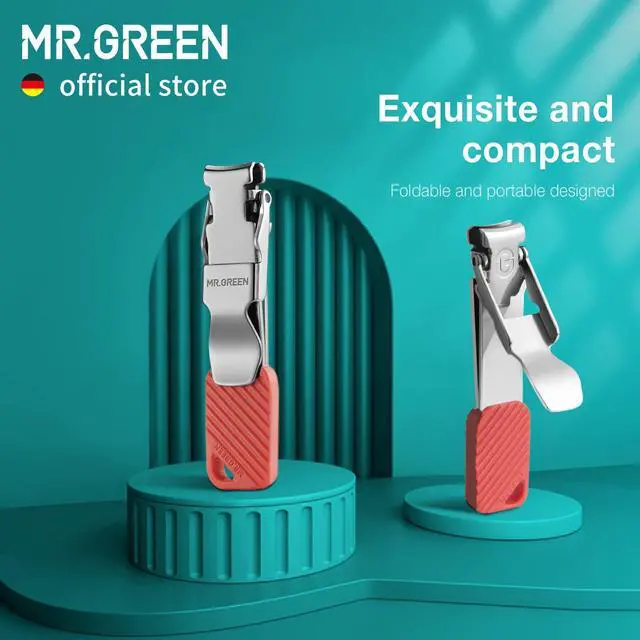 Alt view image 2 of 7 - Compact Nail Clippers Foldable Nail Cutters Manicure Tools Portable Fingernail Clipper with Key Chain Nail Scissors (Red)