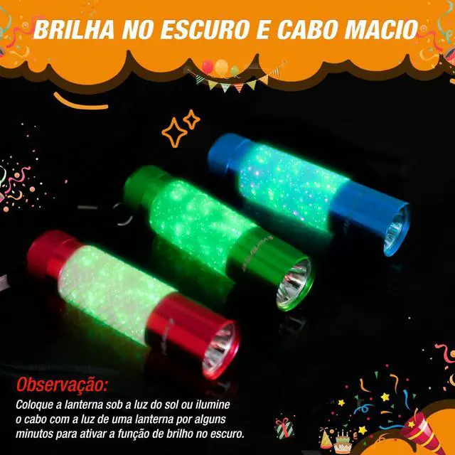 Alt view image 4 of 7 - 3-Pack Mini Flashlights, Glow in Dark Flashlights