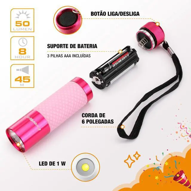 Alt view image 5 of 7 - 3-Pack Mini Flashlights, Glow in Dark Flashlights