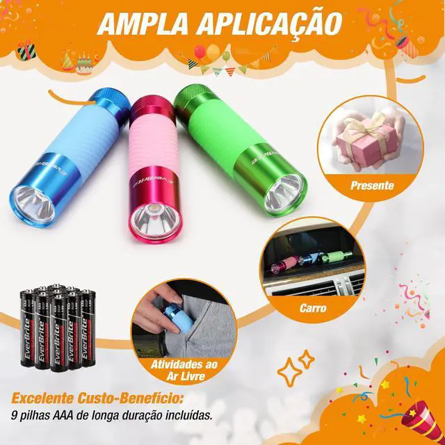 Alt view image 6 of 7 - 3-Pack Mini Flashlights, Glow in Dark Flashlights