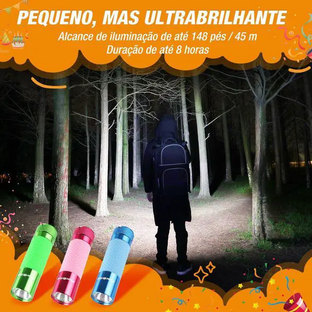 Alt view image 7 of 7 - 3-Pack Mini Flashlights, Glow in Dark Flashlights