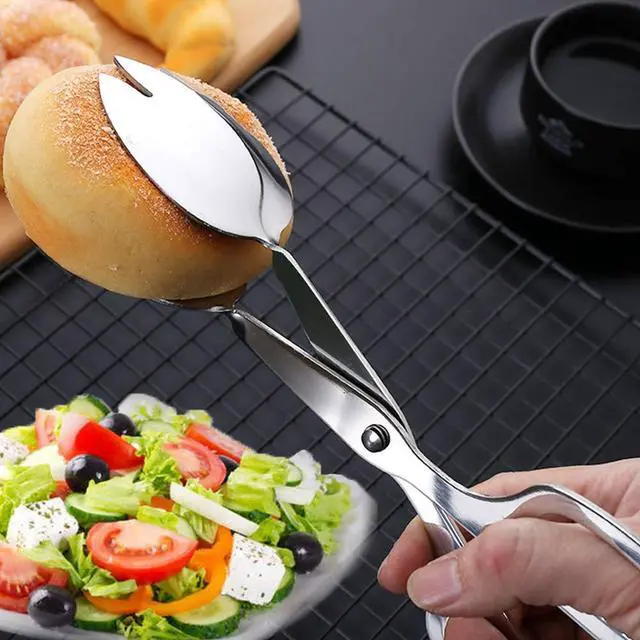 Alt view image 2 of 7 - 2 PACK Buffet Tongs,Stainless Steel Salad Tongs,Serving Tongs for Home Kitchen,Cake,Bread,Catering,Party,Barbecue,Seafood,Frying(10Inch and 8Inch)