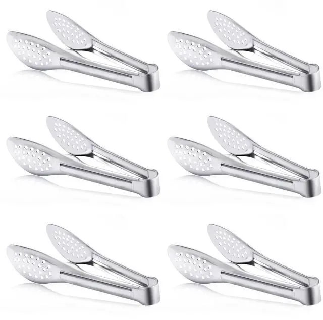 Main image of 6 Pack Buffet Tongs,Stainless Steel Serving Tongs Serving Utensils 7Inch