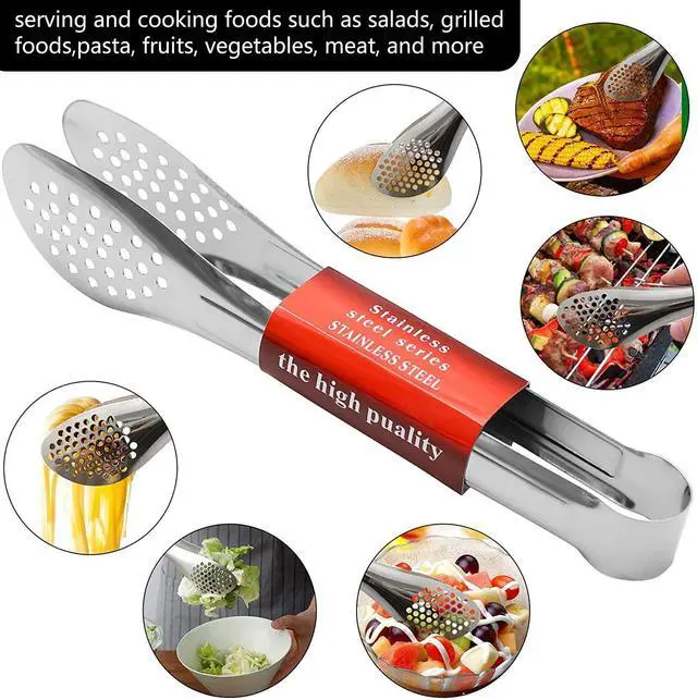 Alt view image 4 of 7 - 6 Pack Buffet Tongs,Stainless Steel Serving Tongs Serving Utensils 7Inch