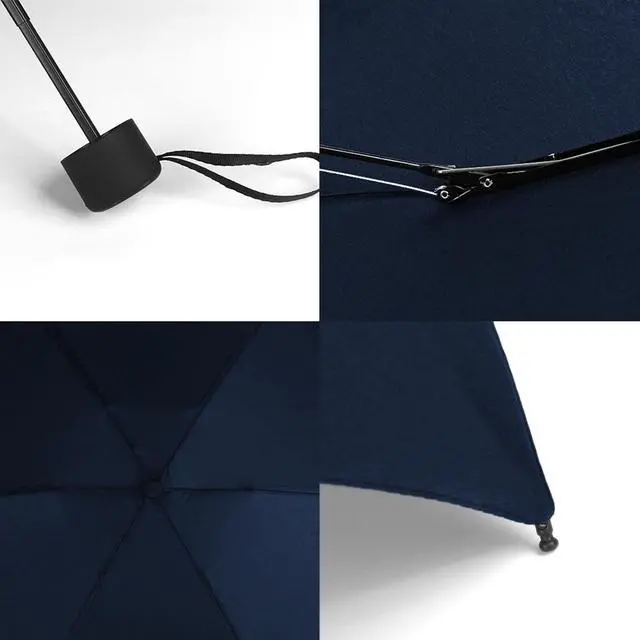 Alt view image 4 of 7 - Small Mini Umbrella with Case by GAOYAINIG Light Compact Design Perfect for Travel Lightweight Portable Parasol Outdoor Sun&Rain Umbrellas 34 Inches Navy Blue