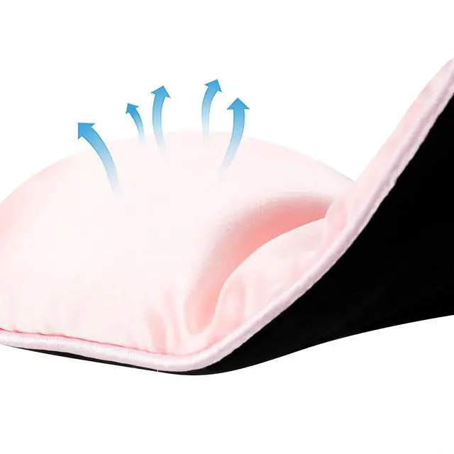 Alt view image 6 of 7 - Genuine Natural Mulberry Silk Curved Sleep Eye Mask with Adjustable Strap, One Size, Pink