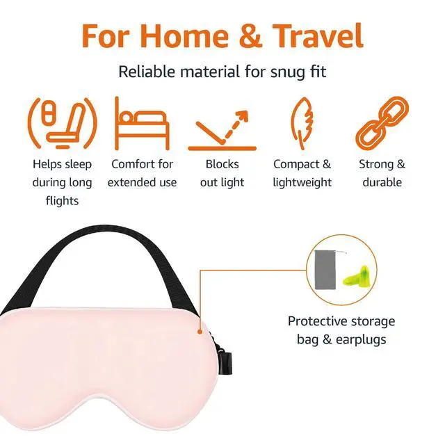 Alt view image 4 of 7 - Genuine Natural Mulberry Silk Curved Sleep Eye Mask with Adjustable Strap, One Size, Pink
