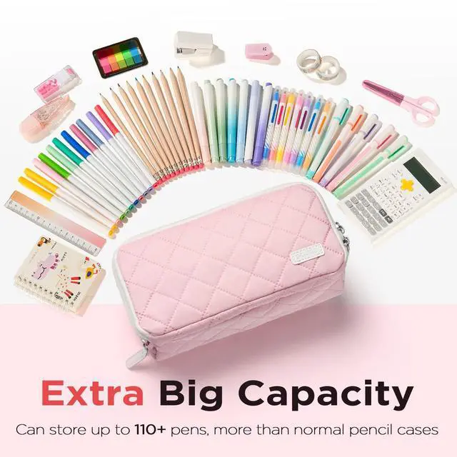 Alt view image 3 of 7 - Large Pencil Case Pouch, Extra Big Pencil Bag with 8 Compartments
