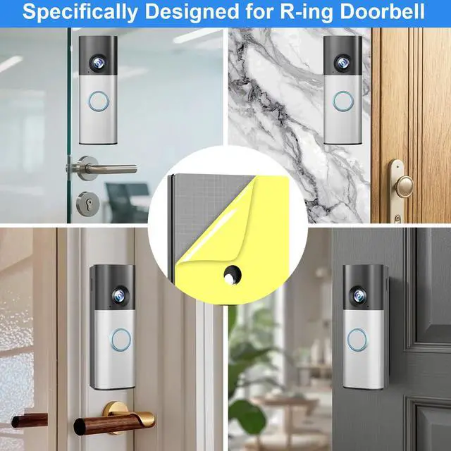 Alt view image 6 of 7 - No-Drill Adhesive Mount for Ring Newest 2026 Battery Doorbell/Plus/Pro,No Drilling Wireless Video Camera Door Mounting Holder Bracket Accessories Easy Installation for Apartments Office Houses