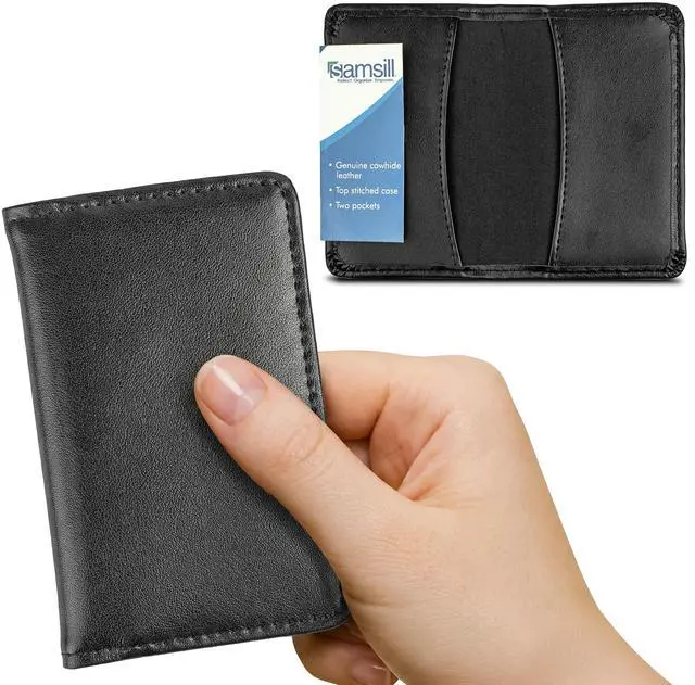 Main image of 81220 Regal Leather Business Card Holder, Case Holds 25 Business, Black