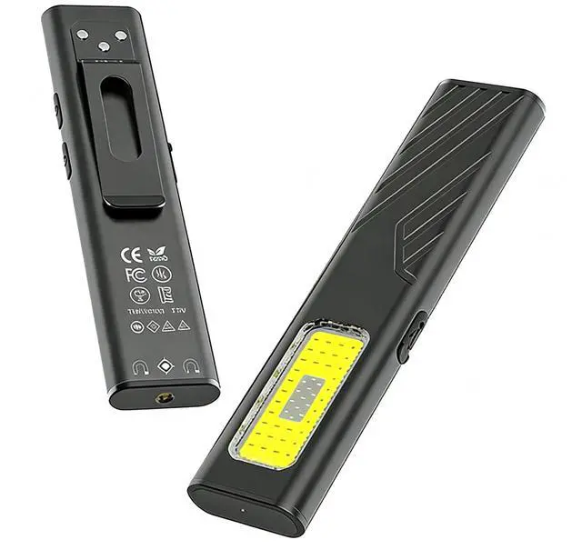 Main image of EDC Flashlight, Ultra-Slim Tactical Work Light COB LED Rechargeable Type-C with Magnetic Back Clip & UV Light, 10 Modes for Outdoor Camping Hunting Emergency Home Use