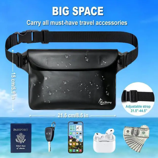 Alt view image 2 of 3 - Waterproof Fanny Pack, Dry Bag Phone Pouch for Beach Swimming Kayaking
