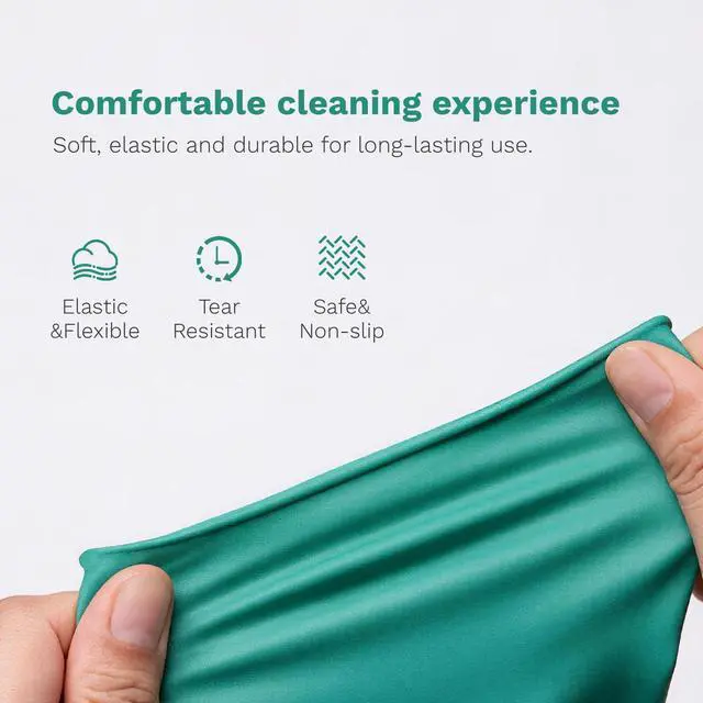 Alt view image 3 of 6 - Nitrile Rubber Cleaning Gloves for Dishwashing, 2 pairs of reusable kitchen gloves, suitable for dishwashing and household cleaning, with a non-slip design, Pefect for Woman Men (Large)