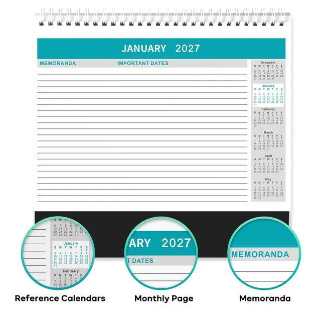 Alt view image 4 of 7 - Desk Calendar 2027, 2027 Desk Calendar, 10" x 8.3" Calendar Desk