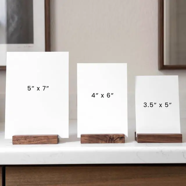 Alt view image 6 of 7 - (2 Pack) Wood Calendar Stands - Desk Calendar Base - Wooden Block - Monthly Desk Card Refill Holder - Office Home Gift Decor (Black Walnut Wood)