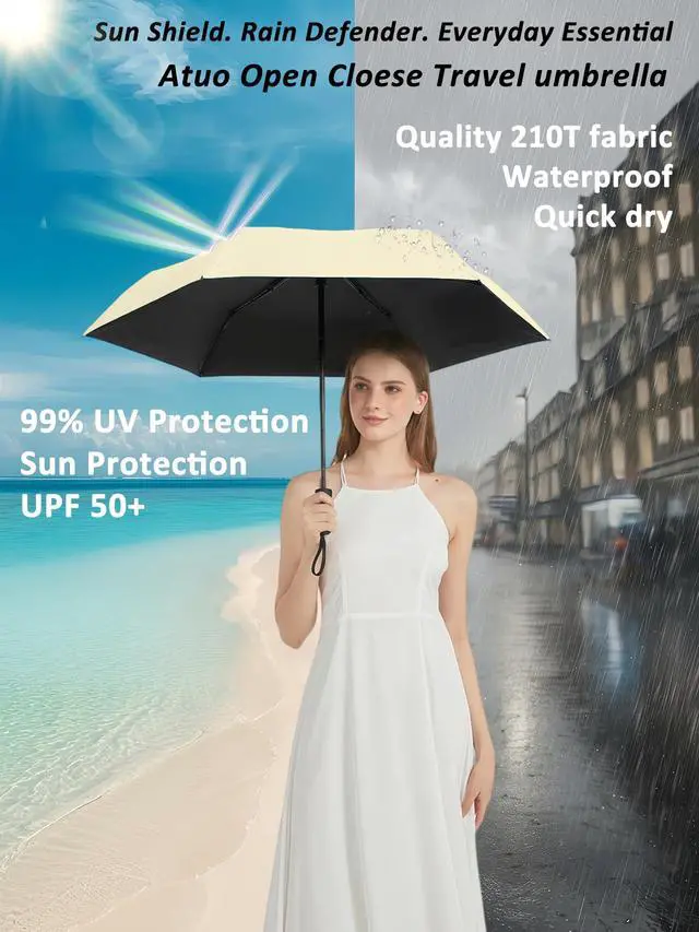 Alt view image 2 of 6 - Travel Compact Windprooof umbrella for Sun & Rain,UV protection