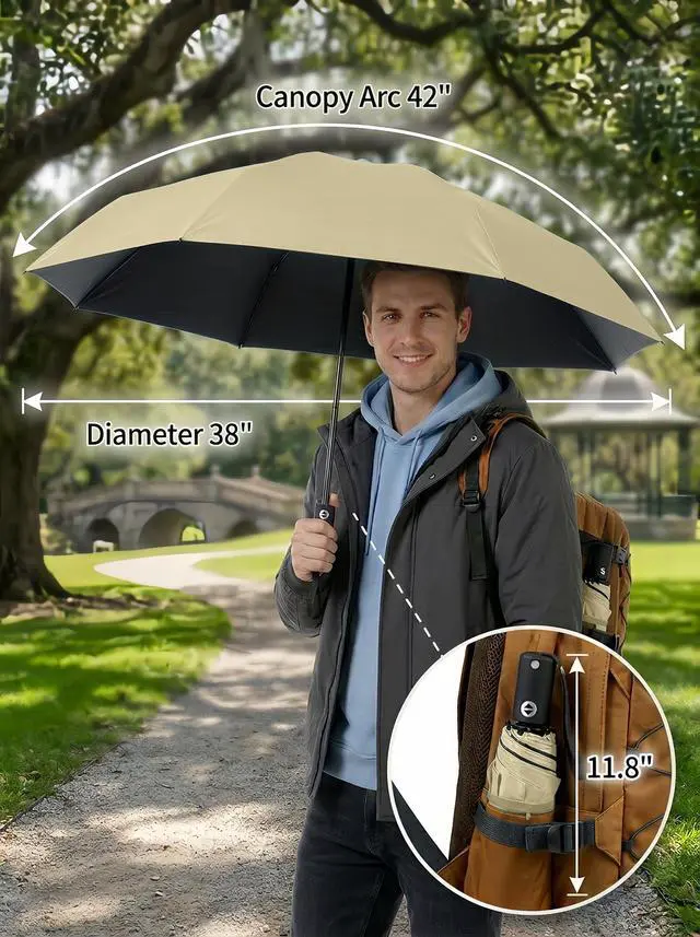 Alt view image 5 of 6 - Travel Compact Windprooof umbrella for Sun & Rain,UV protection