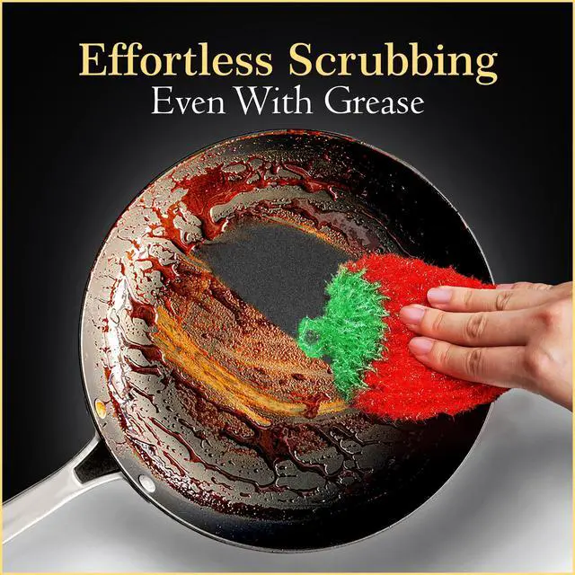 Alt view image 3 of 7 - Non-Scratch Dish Scrubber-Long Lasting & Odorless, Safe on Non-Stick, Cast Iron, Glass and Other Surfaces, Reusable Kitchen Sponge Alternative for Kitchen, Bathroom & Floors (Pack of 3)